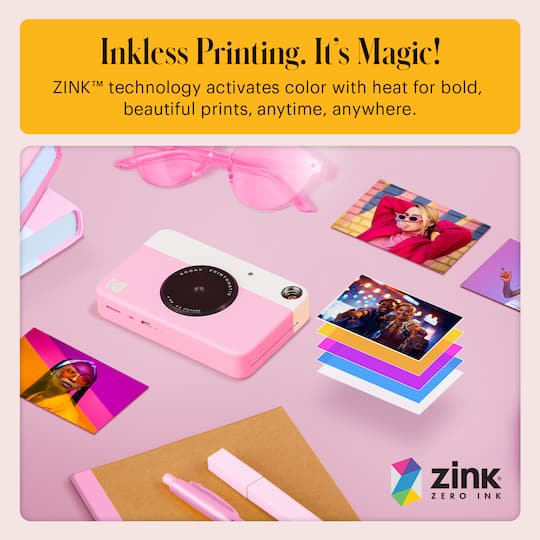KODAK Printomatic Pink 5MP Instant Print Camera